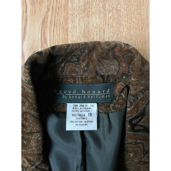 Vintage Y2K 90s Harve Benard Cotton Floral Damask Whimsigoth Blazer Size 10 - Picture 6 of 6